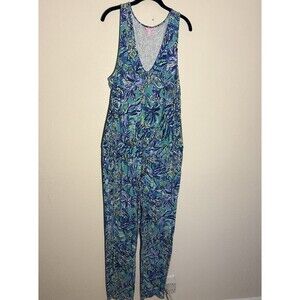 Lilly Pulitzer Paulina Jumpsuit Royal blue Koalafications Blue‎ Women's XL